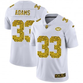 Miesten New York Jets NFL Pelipaita Jamal Adams 33 Nike Flocked Leopard Print Valkoinen